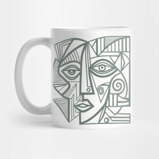 Artsy Cubism Face Womens Face Mug